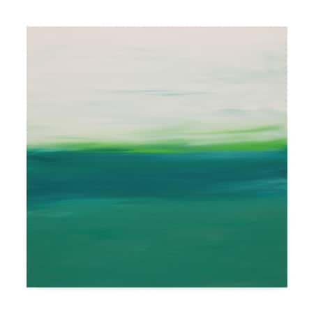 Hilary Winfield 'Sunrise White Green' Canvas Art,18x18